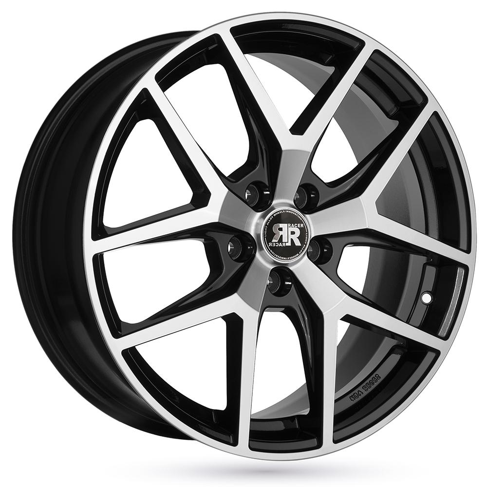 Jante RACER ELEMENT 9x19 pouces, entraxe 112, déport ET35, couleur NOIR BRILLANT FACE POLIE
