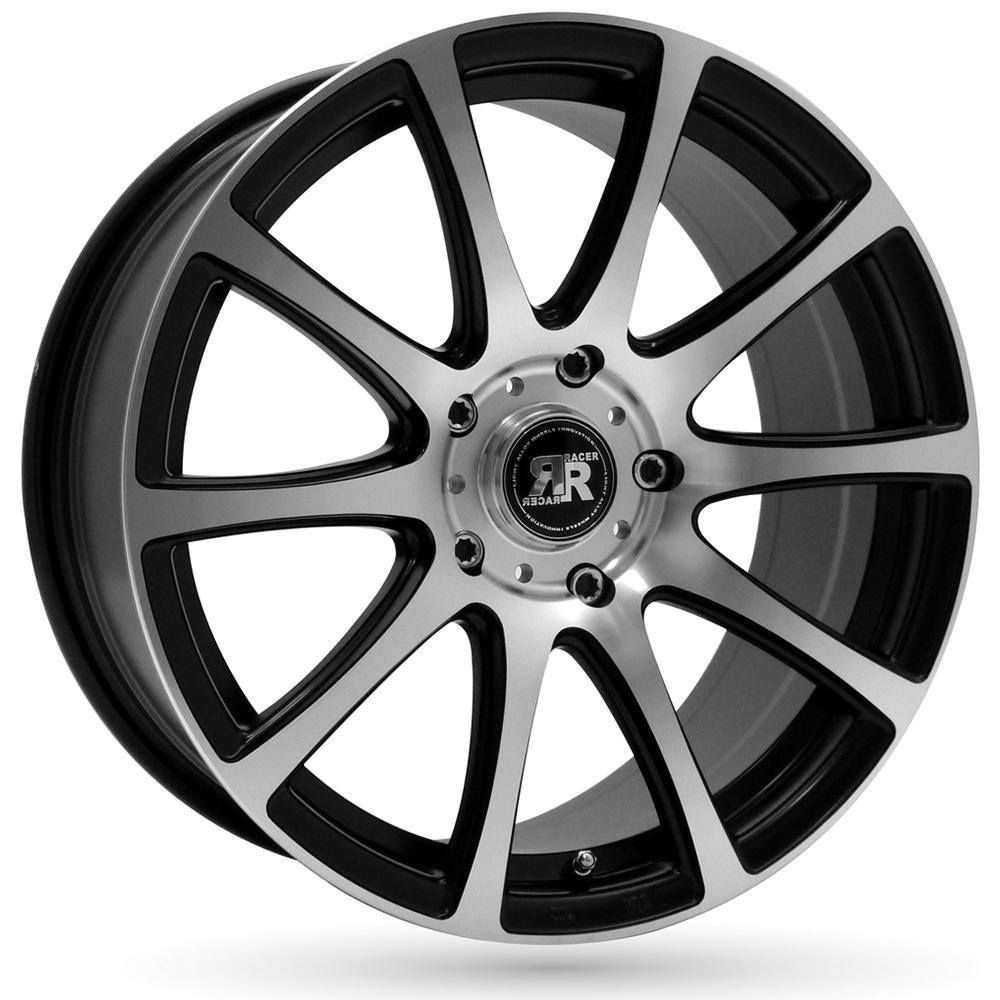 Jante RACER EVO 6x14 pouces, entraxe 108, déport ET25, couleur NOIR SATIN FACE POLIE