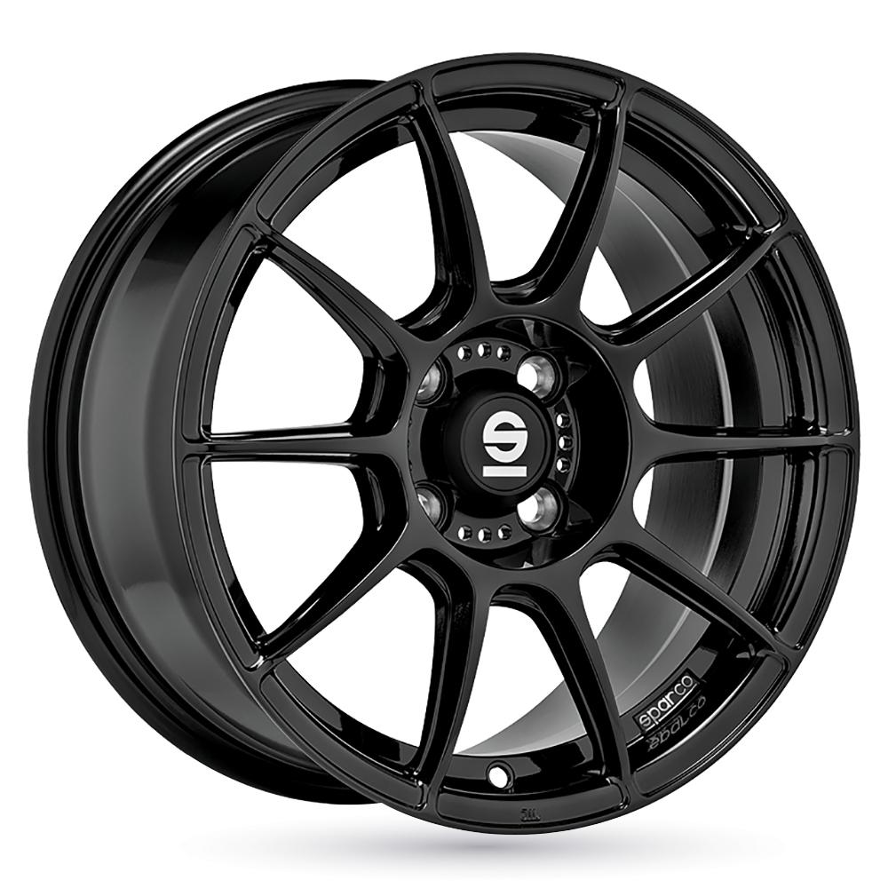 Jante SPARCO FF 1 8x15 pouces, entraxe 100, déport ET25, couleur NOIR BRILLANT 