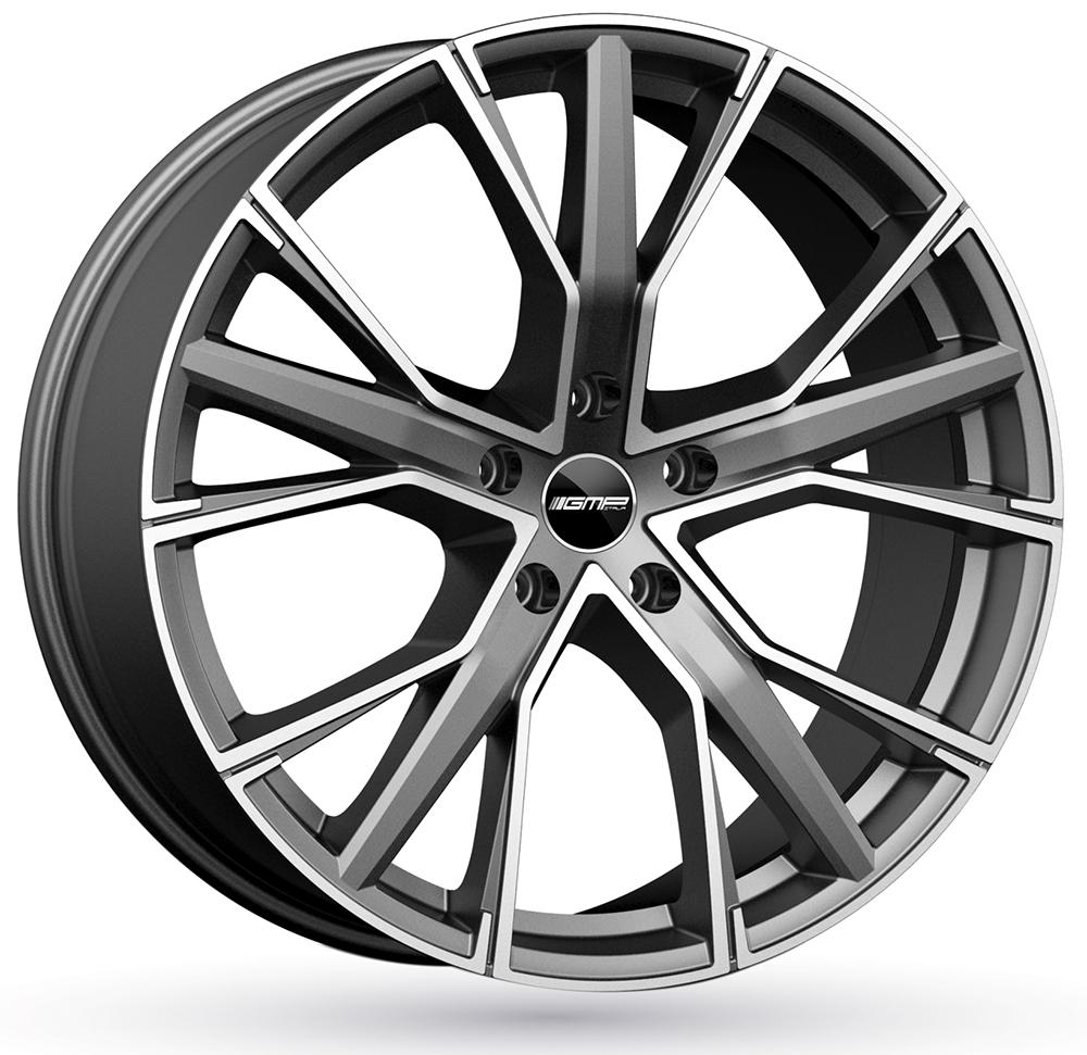 Jante GMP GUNNER 8.5x19 pouces, entraxe 112, déport ET20, couleur GRIS MAT FACE POLIE