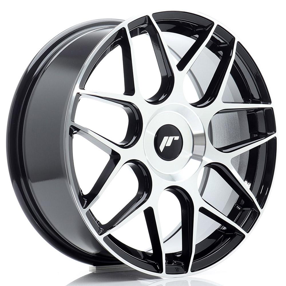 Jante JAPAN RACING JR18 7.5x18 pouces, entraxe 120, déport ET40, couleur NOIR BRILLANT FACE POLIE - Jante non percée - Livraison + 72H