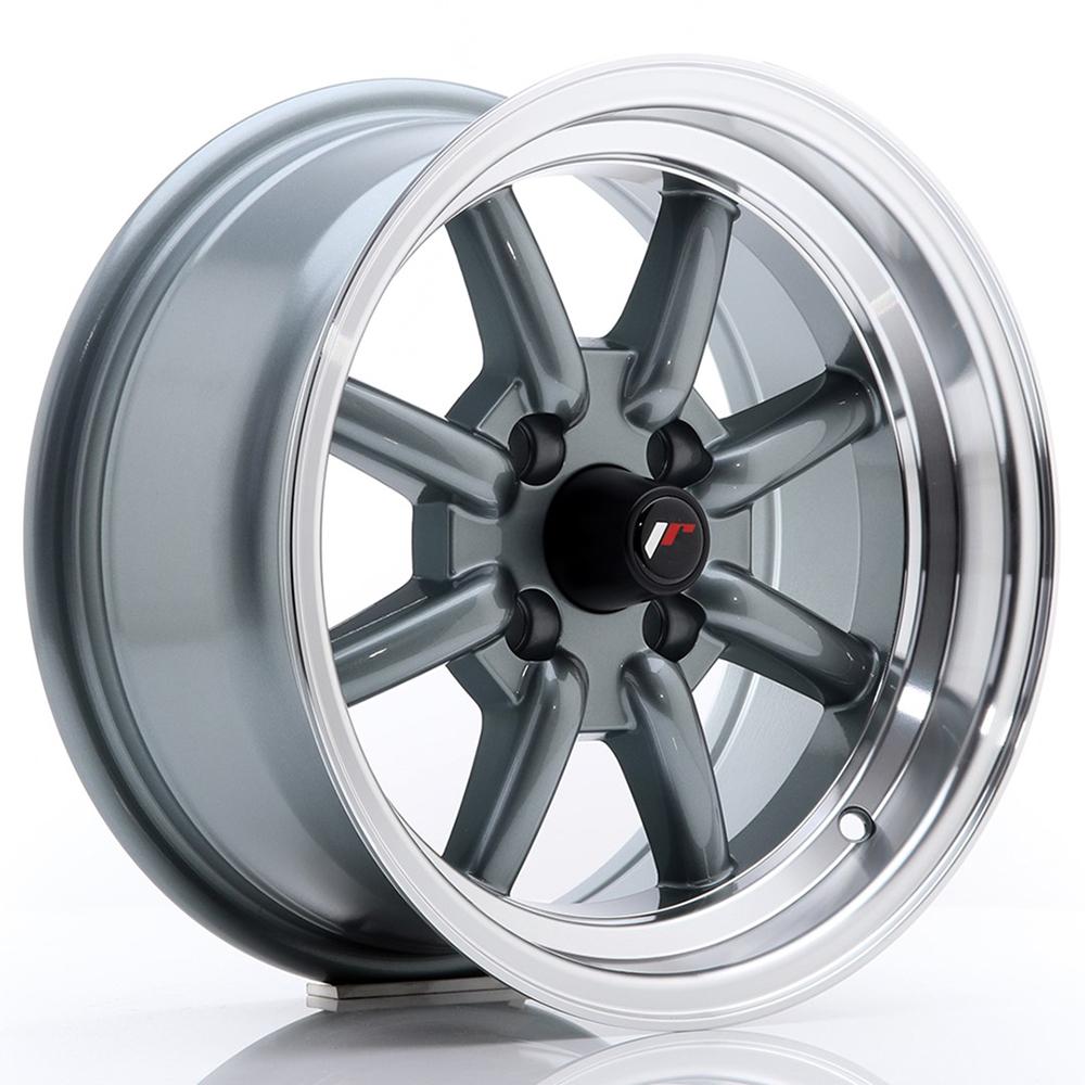 Jante JAPAN RACING JR19 7x14 pouces, entraxe 100, déport ET0, couleur GRIS BORD POLI