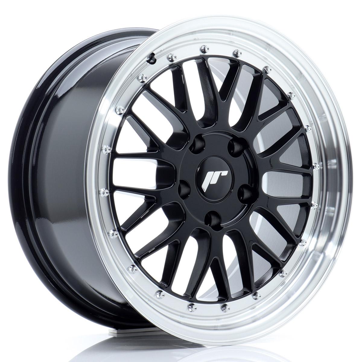 Jante JAPAN RACING JR23 8x17 pouces, entraxe 120, déport ET35, couleur NOIR BRILLANT BORD POLI