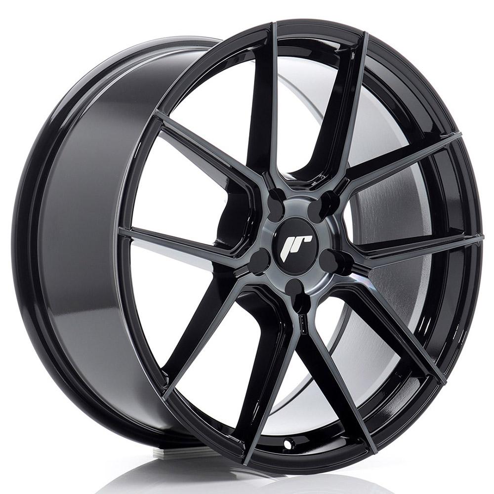 Jante JAPAN RACING JR30 9.5x19 pouces, entraxe 112, déport ET29, couleur NOIR BROSSE FACE POLIE NOIRE - Jante non percée - Livraison + 72H