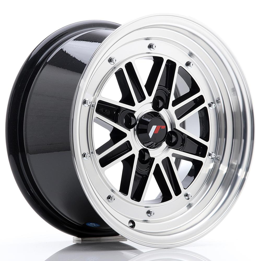 Jante JAPAN RACING JR31 7x15 pouces, entraxe 100, déport ET20, couleur NOIR BRILLANT FACE POLIE