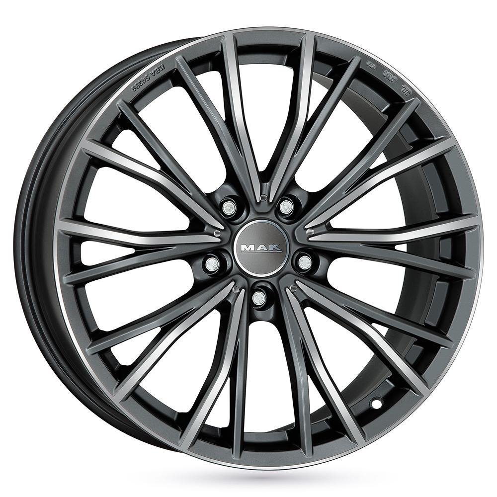 Jante MAK MARK-D 9x20 pouces, entraxe 120, déport ET35, couleur GRIS FACE POLIE