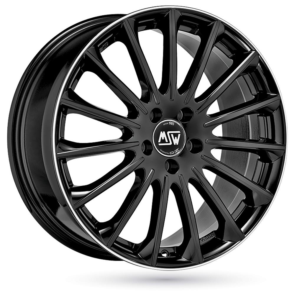 Jante MSW MSW30 8.5x20 pouces, entraxe 112, déport ET20, couleur NOIR BRILLANT BORD POLI