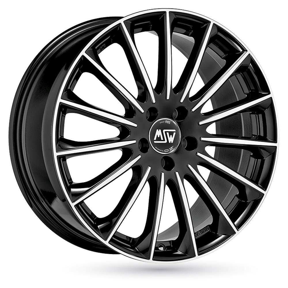 Jante MSW MSW30 8.5x19 pouces, entraxe 108, déport ET45, couleur NOIR BRILLANT FACE POLIE
