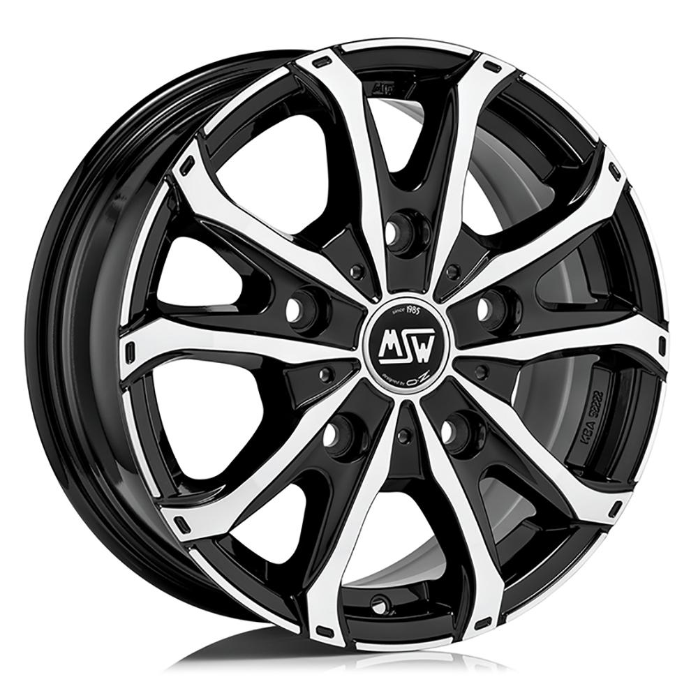 Jante MSW MSW48 VAN 7x17 pouces, entraxe 108, déport ET46, couleur NOIR BRILLANT FACE POLIE