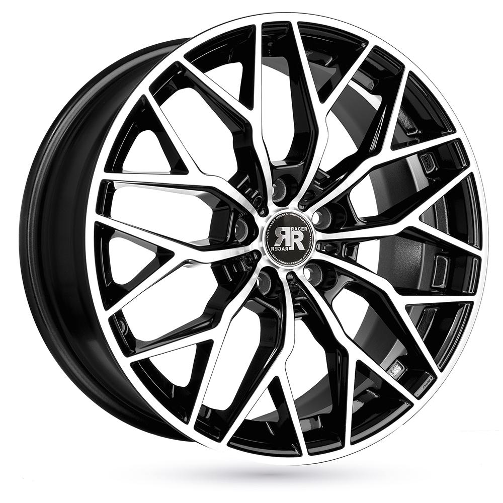 Jante RACER MYGAL 8.5x20 pouces, entraxe 112, déport ET43, couleur NOIR BRILLANT FACE POLIE