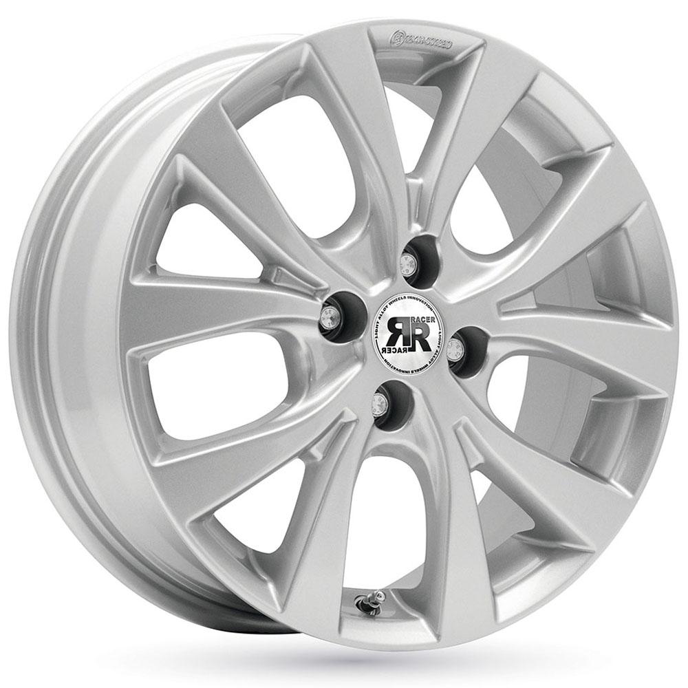 Jante RACER R-02 6x16 pouces, entraxe 100, déport ET44, couleur ARGENT