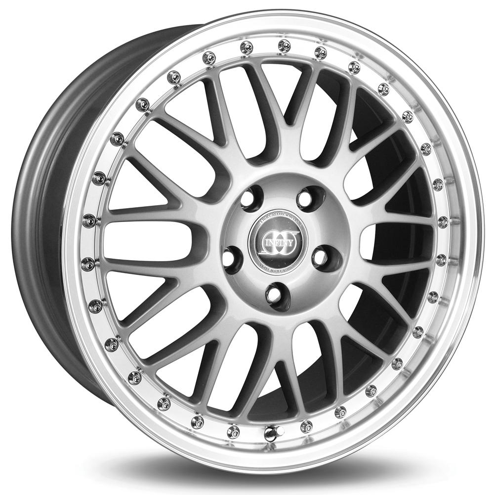 Jante INFINY R1 LIGHT 9.5x19 pouces, entraxe 112, déport ET45, couleur ARGENT BORD POLI