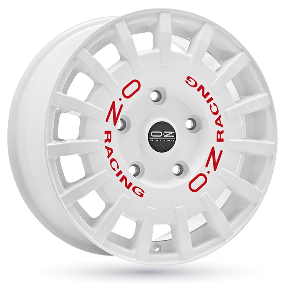 Jante OZ RALLY RACING VAN 7.5x18 pouces, entraxe 160, déport ET48, couleur BLANC LETTRE ROUGE