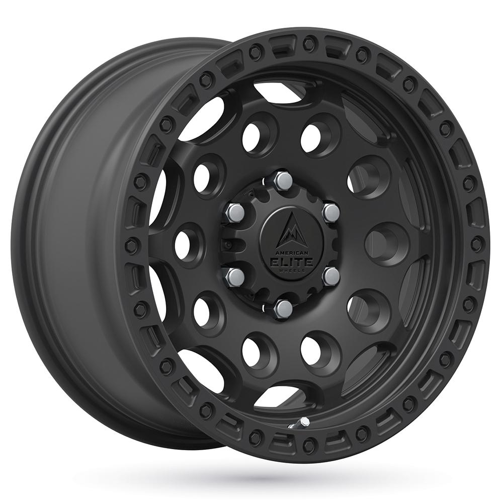 Jante AMERICAN ELITE WHEELS RENEGADE 9x17 pouces, entraxe 139.7, déport ET0, couleur NOIR MAT