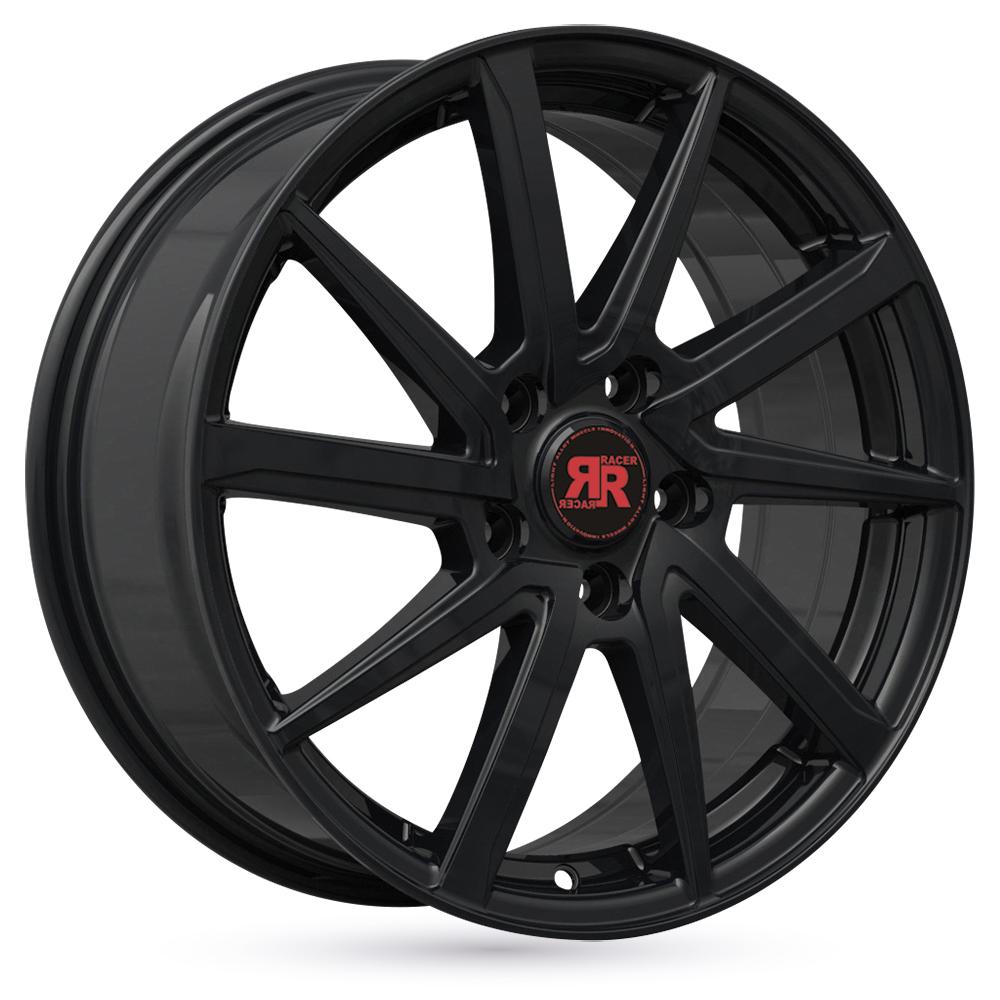 Jante RACER ROAD 6.5x16 pouces, entraxe 114.3, déport ET40, couleur NOIR BRILLANT