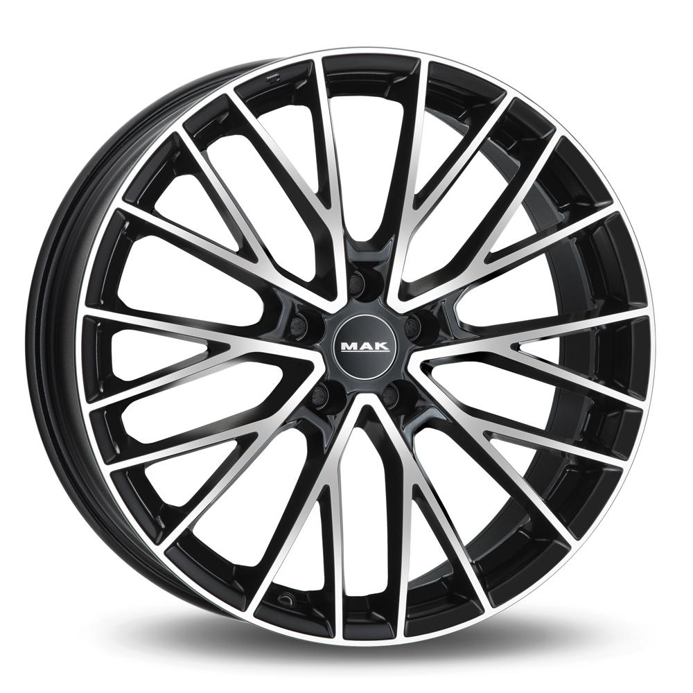 Jante MAK SPECIALE 9x22 pouces, entraxe 108, déport ET38, couleur NOIR FACE POLIE