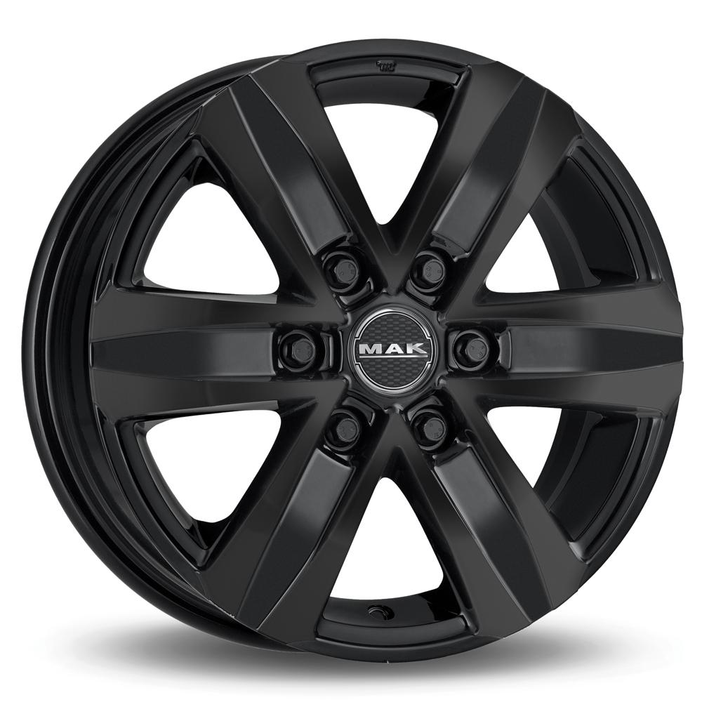 Jante MAK STONE6 T 8x18 pouces, entraxe 139.7, déport ET35, couleur NOIR BRILLANT