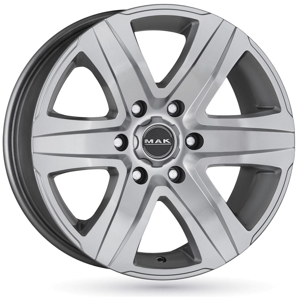 Jante MAK STONE6 T 8x18 pouces, entraxe 130, déport ET53, couleur ARGENT