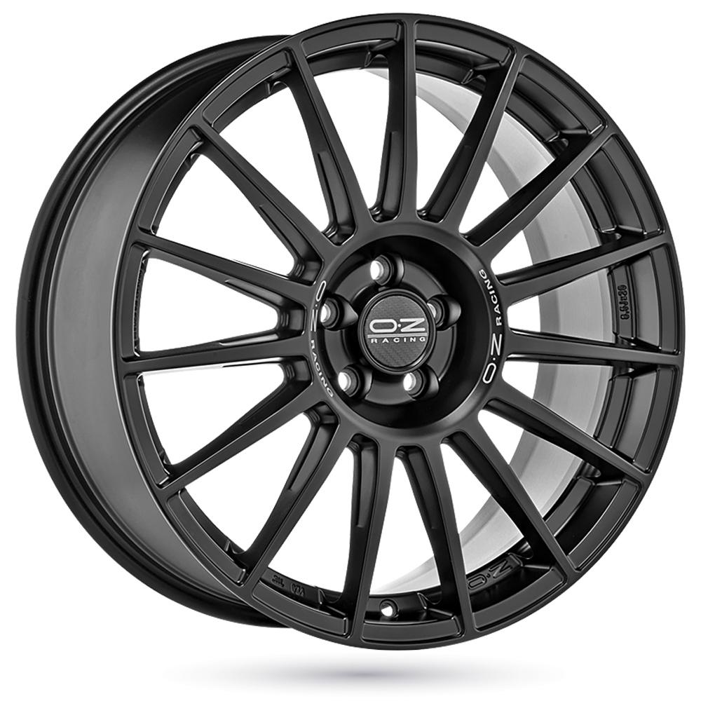 Jante OZ SUPERTURISMO DAKAR 10x20 pouces, entraxe 112, déport ET19, couleur NOIR MAT LETTRE ARGENT