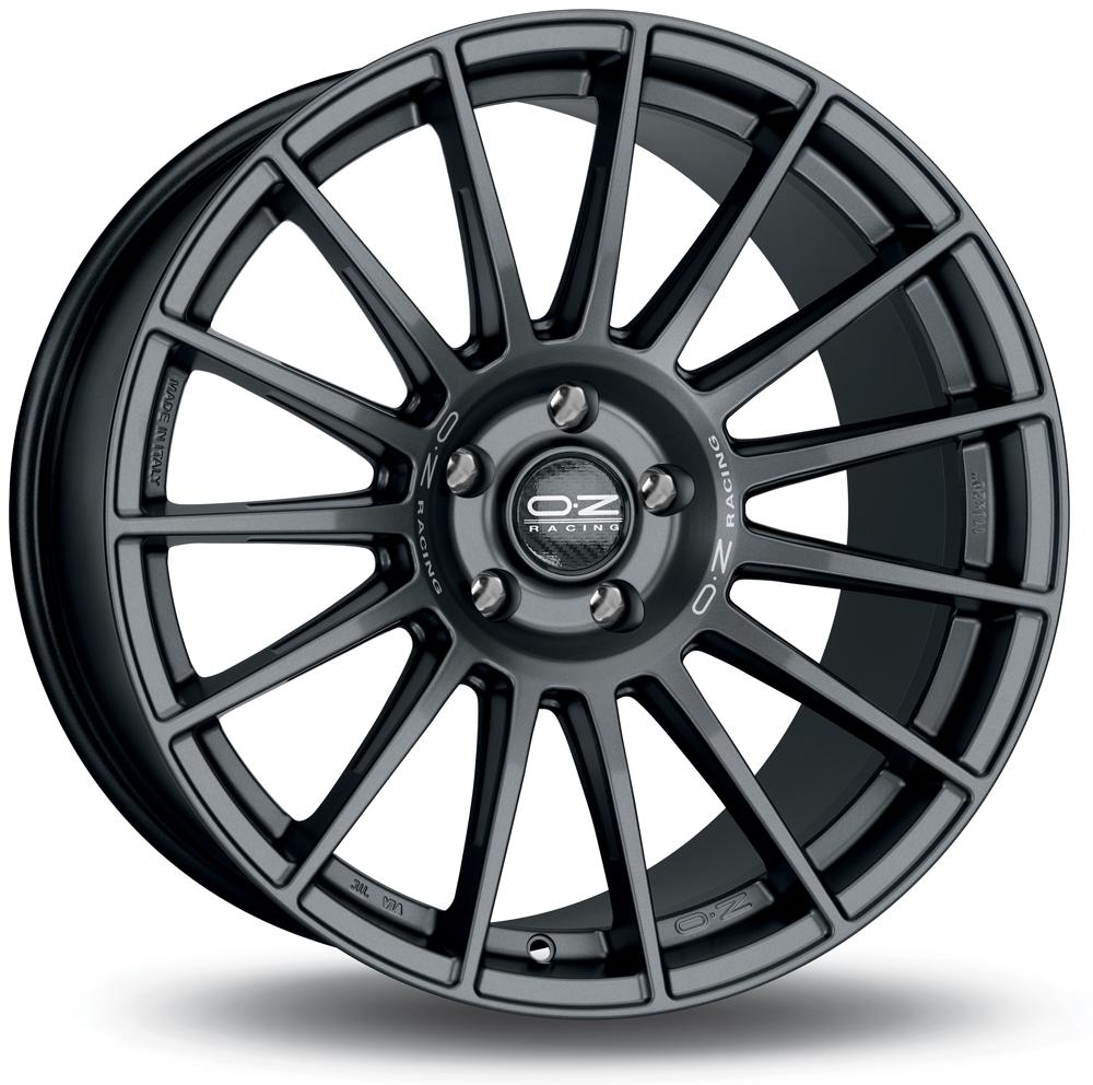 Jante OZ SUPERTURISMO DAKAR 10x20 pouces, entraxe 112, déport ET26, couleur GRIS MAT LETTRE ARGENT