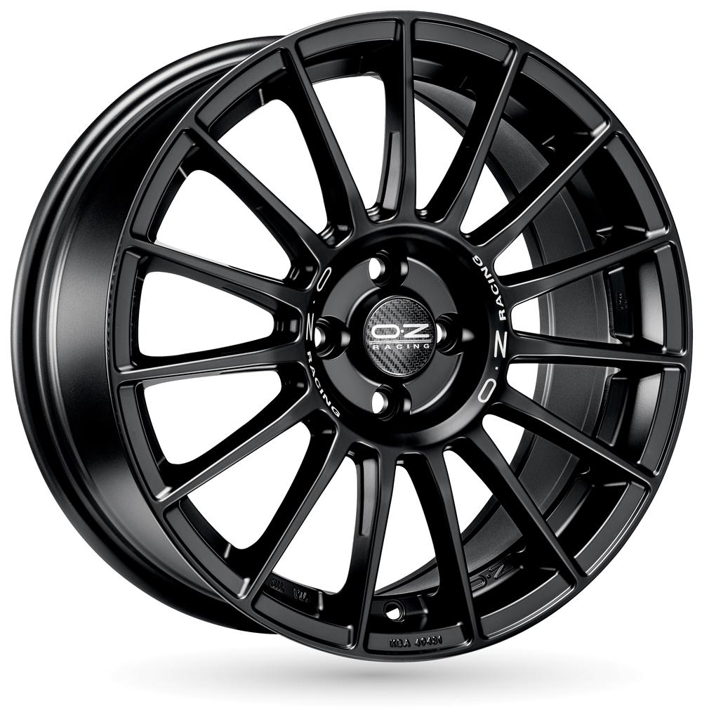 Jante OZ SUPERTURISMO LM 8.5x19 pouces, entraxe 112, déport ET30, couleur NOIR MAT LETTRE ARGENT