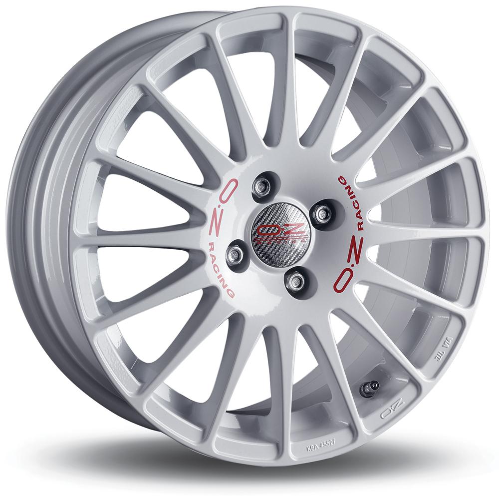 Jante OZ SUPERTURISMO WRC 6x14 pouces, entraxe 100, déport ET36, couleur BLANC LETTRE ROUGE