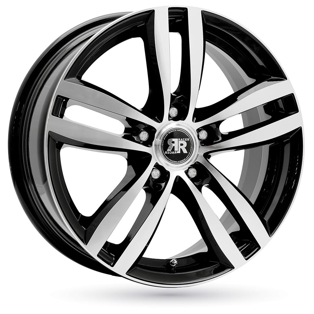 Jante RACER TARGET 6x15 pouces, entraxe 112, déport ET43, couleur NOIR FACE POLIE