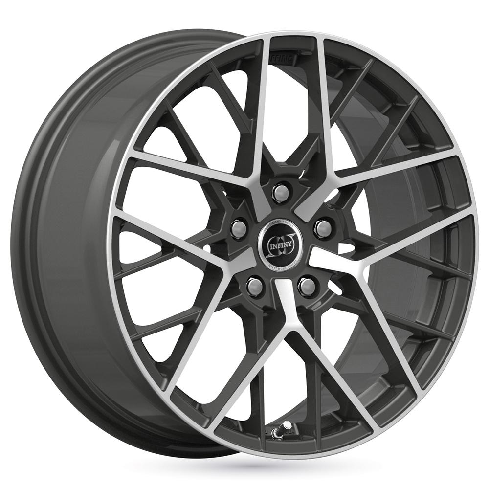 Jante INFINY TONIX 8.5x19 pouces, entraxe 112, déport ET45, couleur GRIS SATIN FACE POLIE