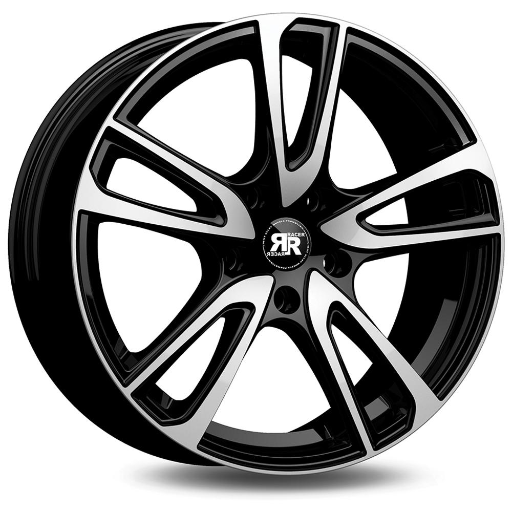 Jante RACER WAVE 7x17 pouces, entraxe 105, déport ET42, couleur NOIR FACE POLIE
