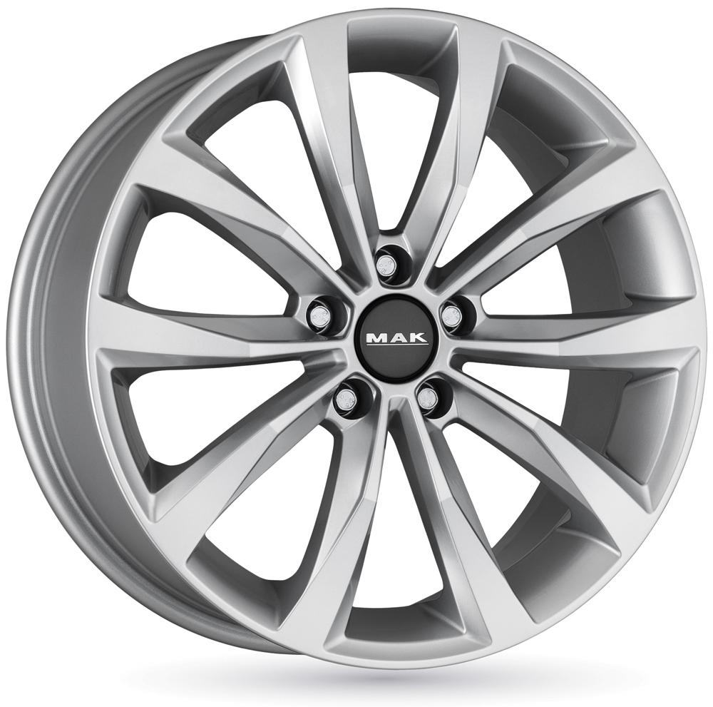 Jante MAK WOLF 7.5x17 pouces, entraxe 114.3, déport ET46, couleur ARGENT