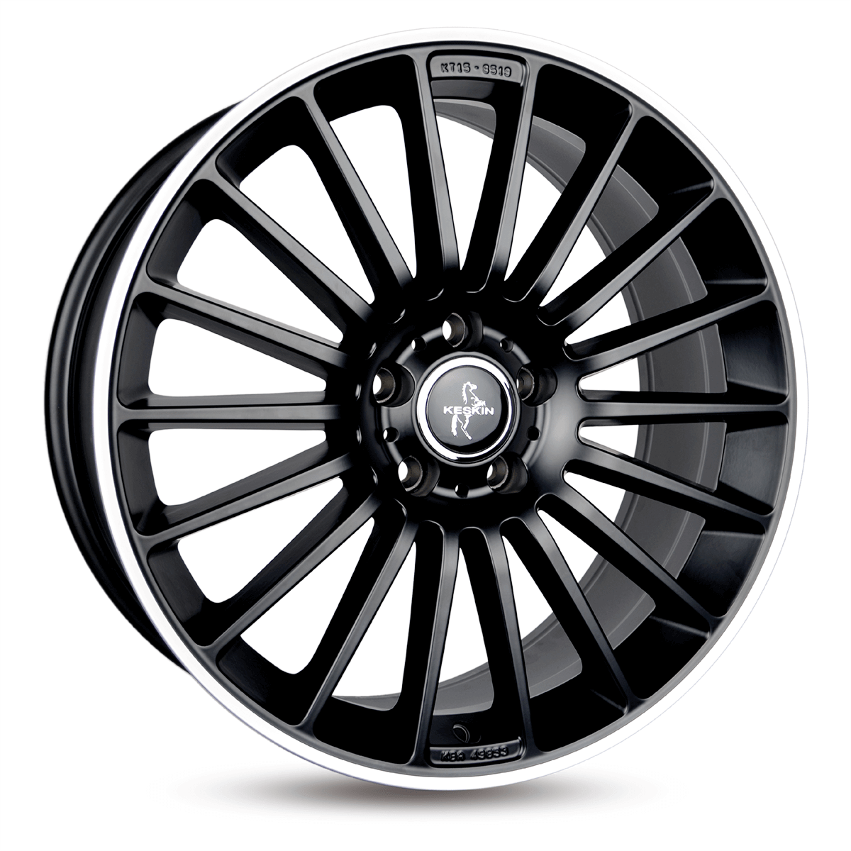 Jante KESKIN WHEELS KT15 8.5x19 pouces, entraxe 112, déport ET30, couleur MATT BLACK LIP POLISH