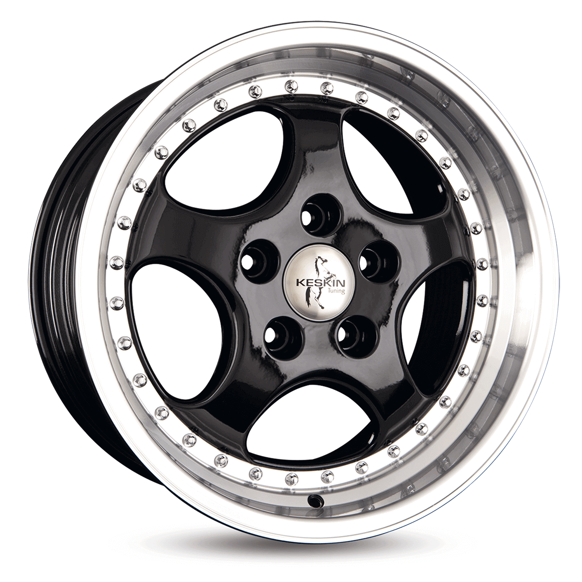 Jante KESKIN WHEELS KT2 8.5x18 pouces, entraxe 130, déport ET52, couleur BLACK LIP POLISH