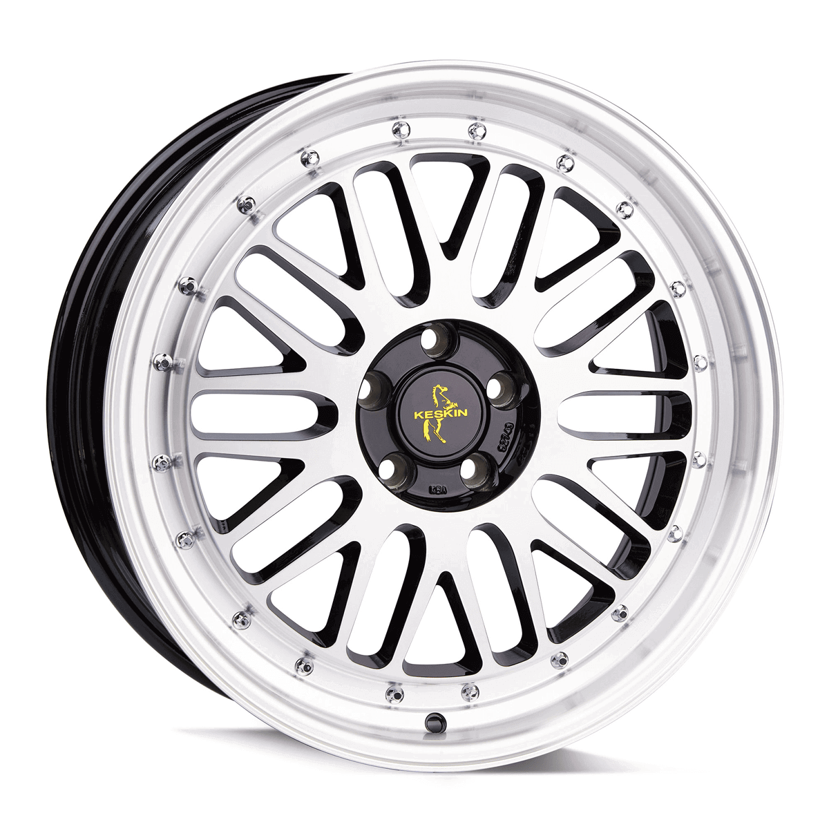 Jante KESKIN WHEELS KT22 8.5x19 pouces, entraxe 100, déport ET30, couleur BLACK FRONT POLISH