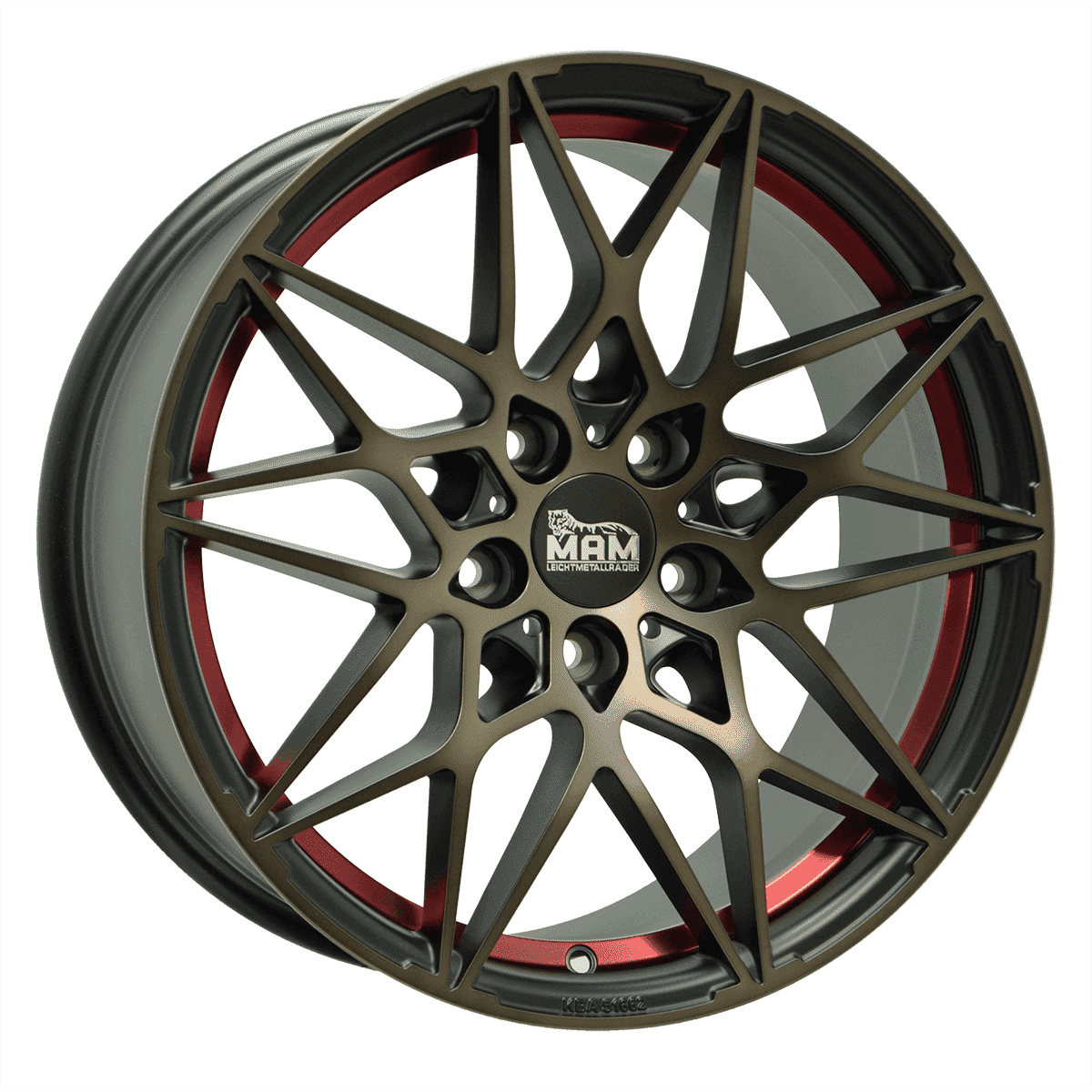 Jante MAM WHEELS B2 8x18 pouces, entraxe 112, déport ET30, couleur BRONZE RED INSIDE