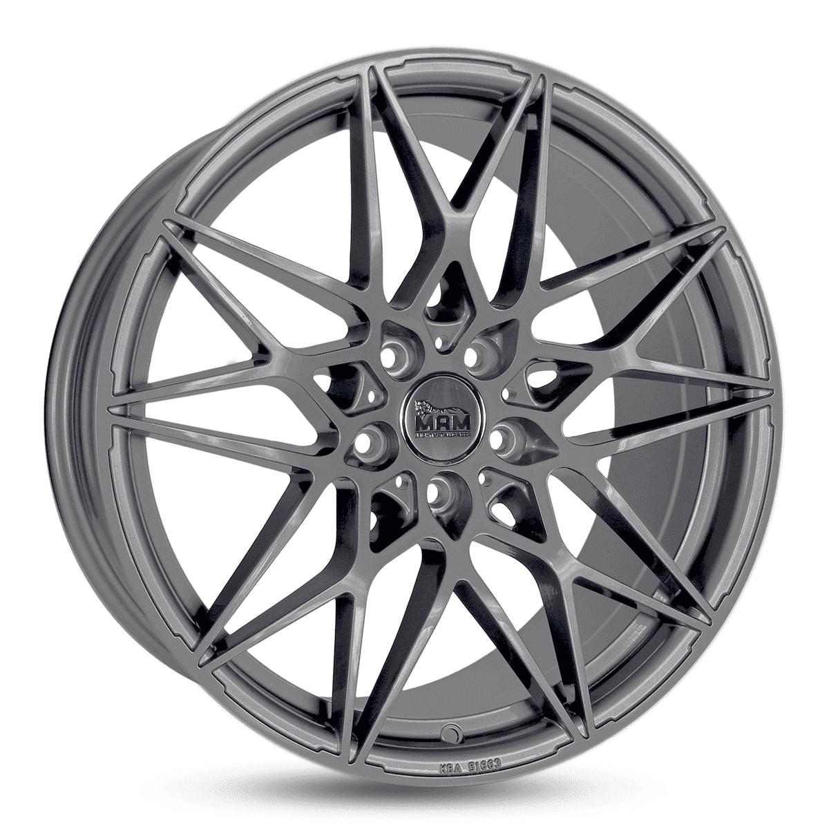 Jante MAM WHEELS B2 8.5x19 pouces, entraxe 112, déport ET45, couleur PALLADIUM PAINTED