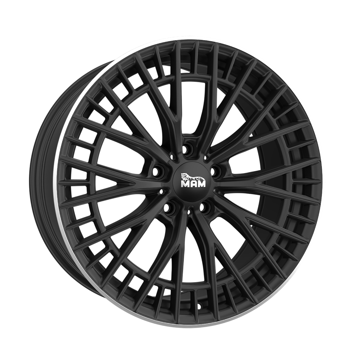 Jante MAM WHEELS GT2 8.5x19 pouces, entraxe 112, déport ET30, couleur MATT BLACK LIP POLISH