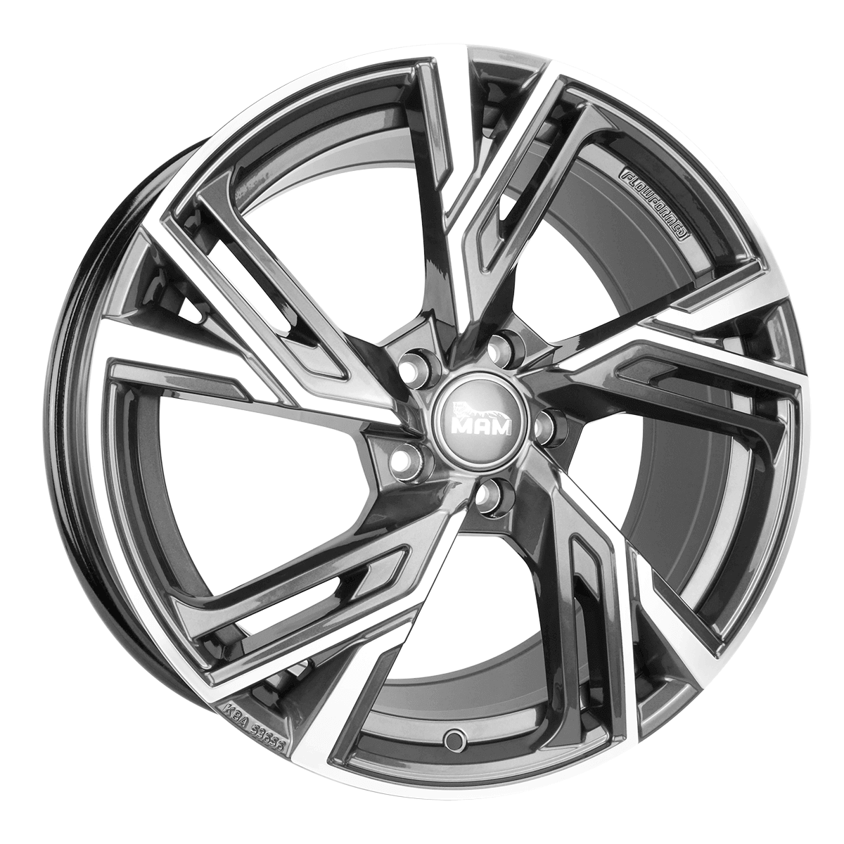 Jante MAM WHEELS RS5 8x18 pouces, entraxe 120, déport ET35, couleur PALLADIUM FRONT POLISH