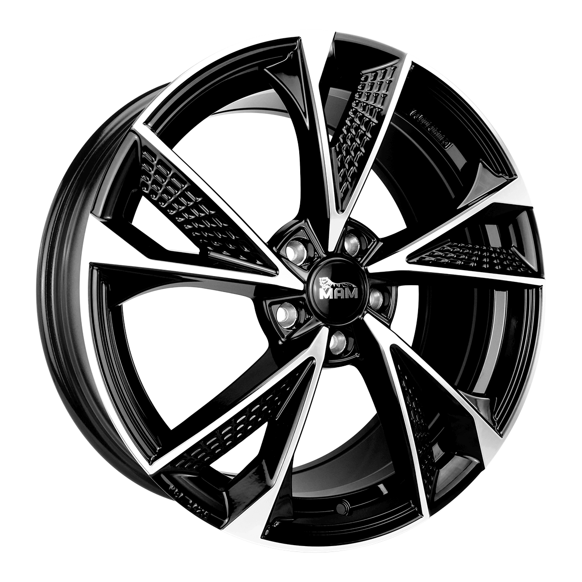 Jante MAM WHEELS RS6 8.5x19 pouces, entraxe 120, déport ET35, couleur BLACK FRONT POLISH
