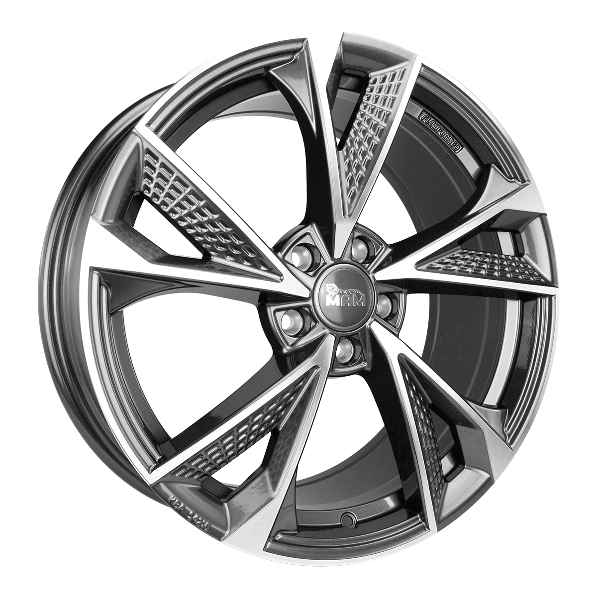 Jante MAM WHEELS RS6 8x18 pouces, entraxe 120, déport ET35, couleur PALLADIUM FRONT POLISH