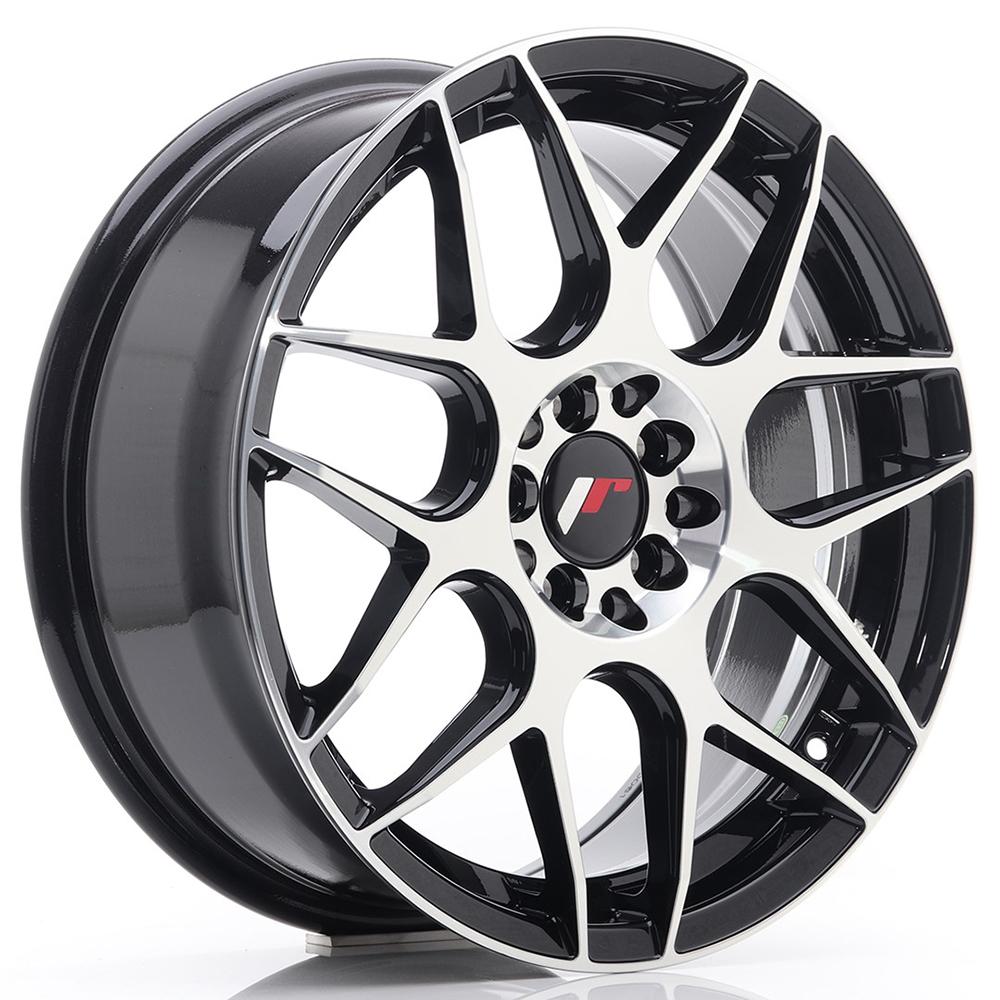 Jante JAPAN RACING JR18 8x17 pouces, entraxe 114.3, déport ET35, couleur NOIR FACE POLIE