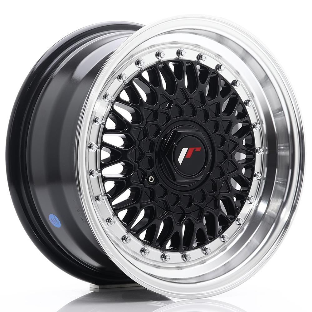 Jante JAPAN RACING JR9 7x15 pouces, entraxe 108, déport ET20, couleur NOIR BRILLANT BORD POLI
