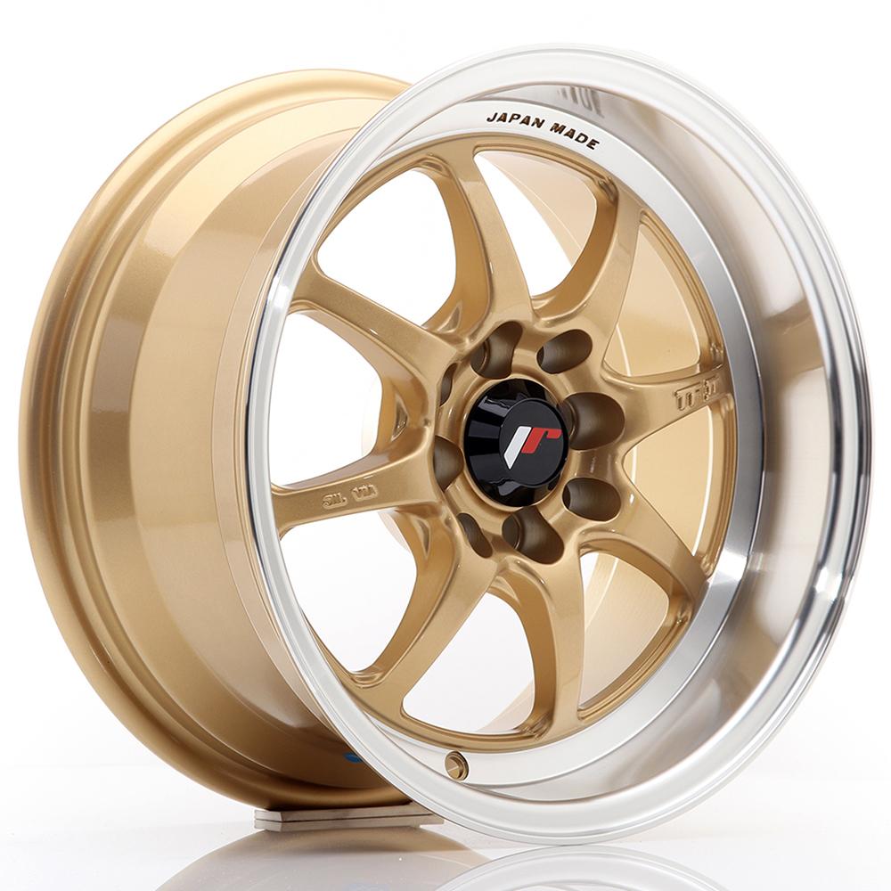 Jante JAPAN RACING TF2 7x15 pouces, entraxe 114, déport ET10, couleur OR BORD POLI