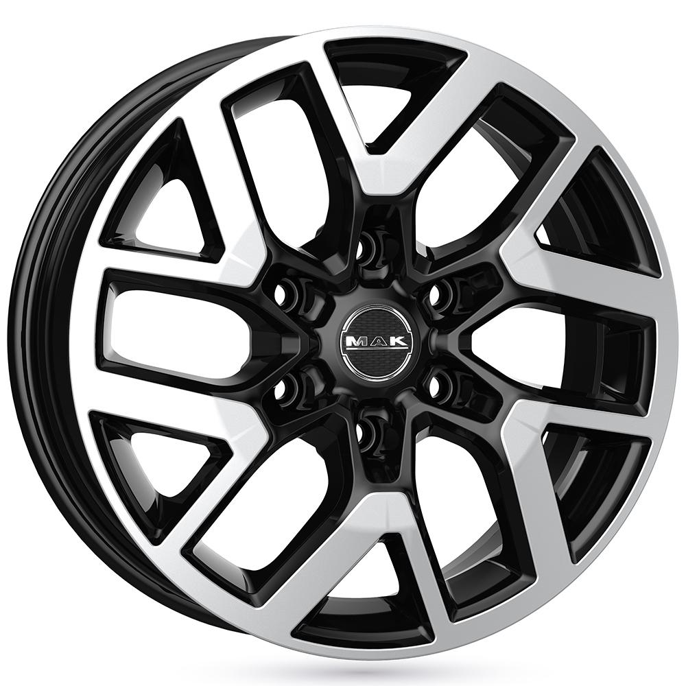 Jante MAK GRAVEL 7.5x17 pouces, entraxe 139.7, déport ET33, couleur NOIR FACE POLIE