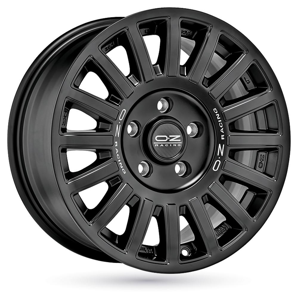 Jante OZ RALLY RAID 8.5x18 pouces, entraxe 127, déport ET0, couleur NOIR MAT LETTRE ARGENT