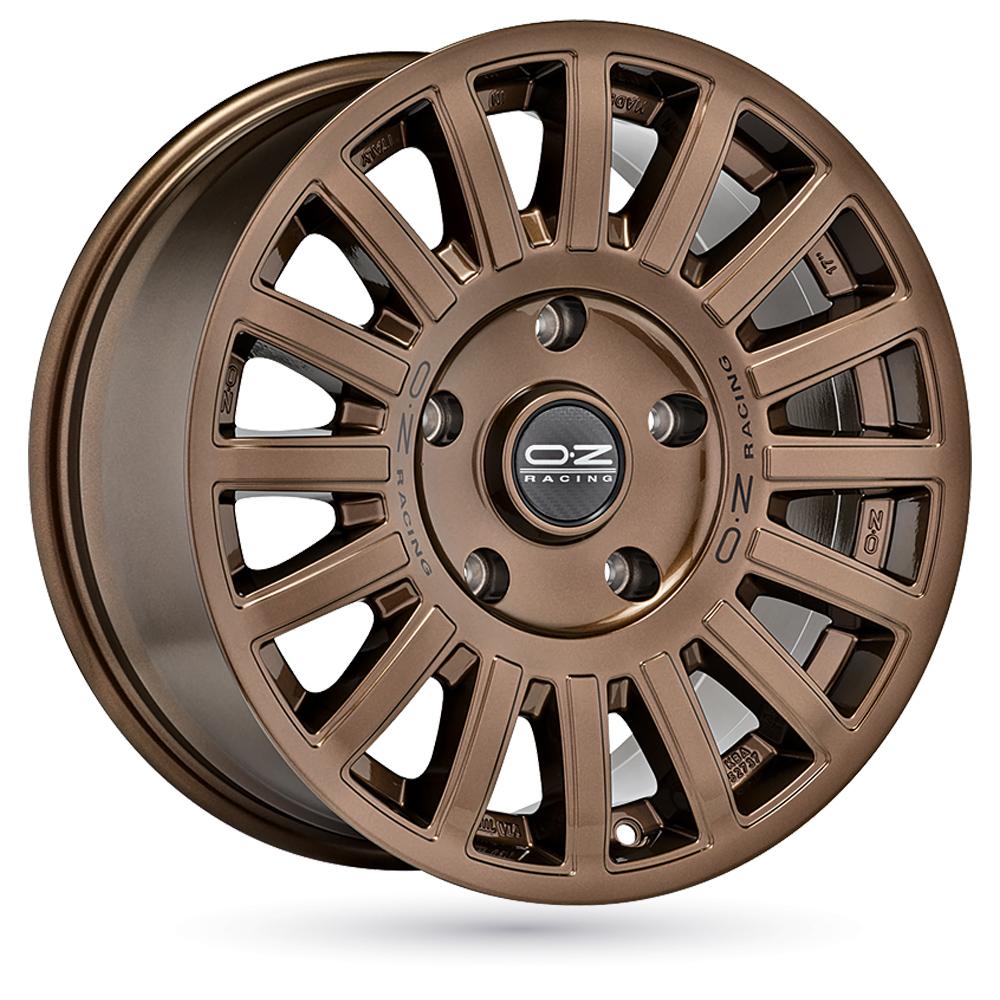 Jante OZ RALLY RAID 8.5x18 pouces, entraxe 120, déport ET10, couleur BRONZE BRILLANT LETTRE NOIRE