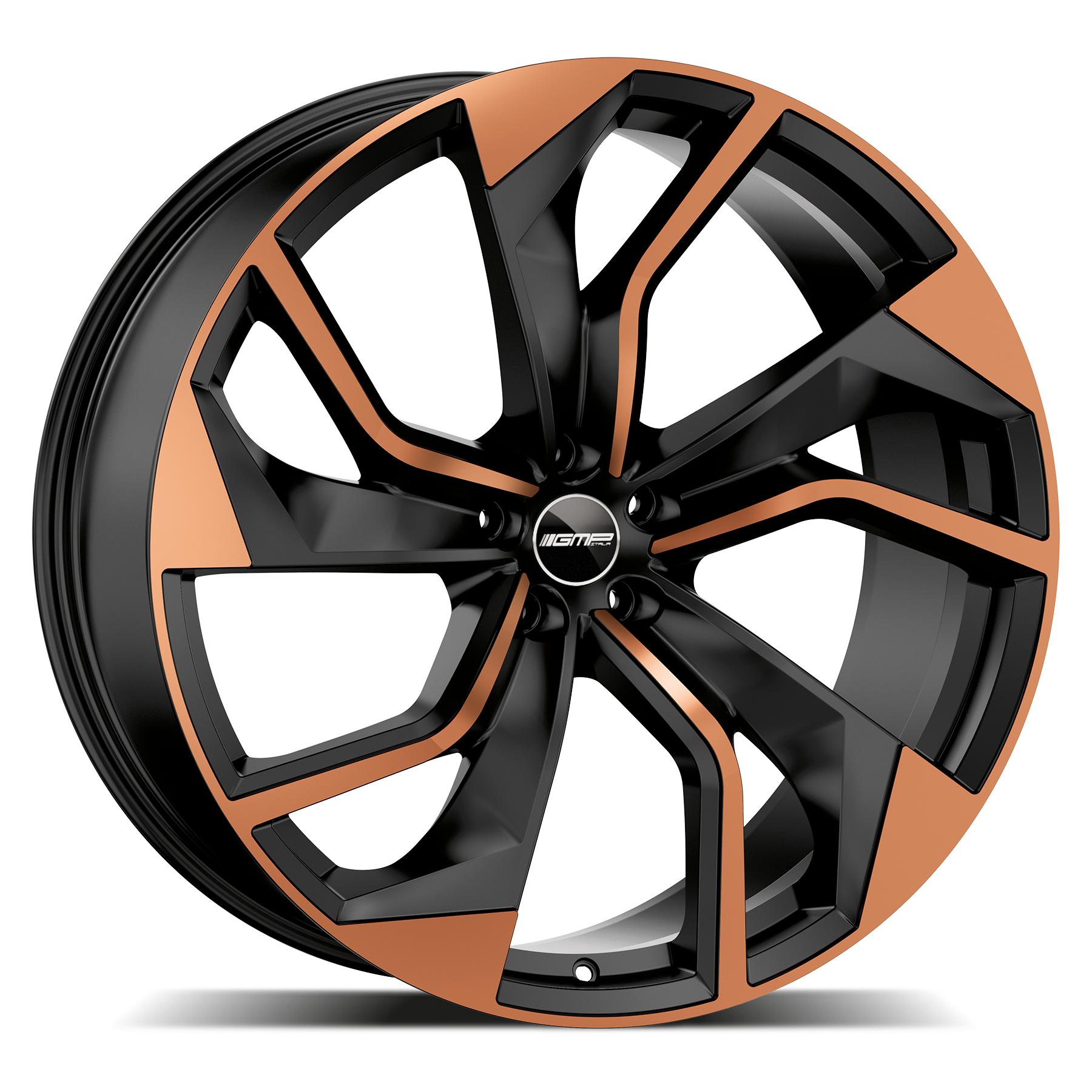 Jante GMP REBEL 8.5x19 pouces, entraxe 112, déport ET25, couleur NOIR FACE POLIE CUIVRE